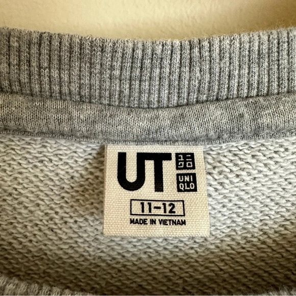 Uniqlo Kids 11-12 Peanuts X Yu Nagaba Gray Snoopy Crewneck Sweatshirt Joe Cool - Picture 5 of 6